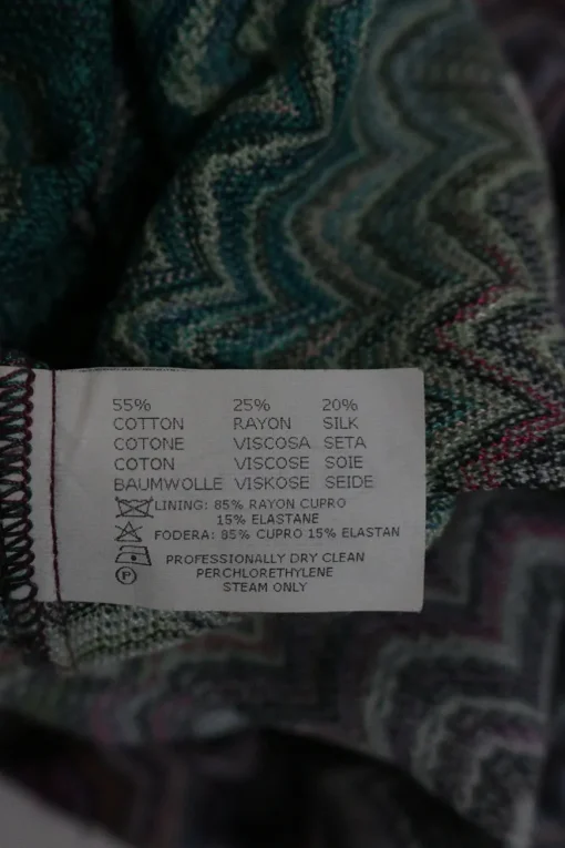 Purple cotton-blend fully-fashioned degradé chevron warp knit flounce pencil skirt