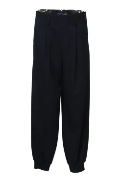Purple Label navy blue stretch-wool twill mid-rise jogger trousers