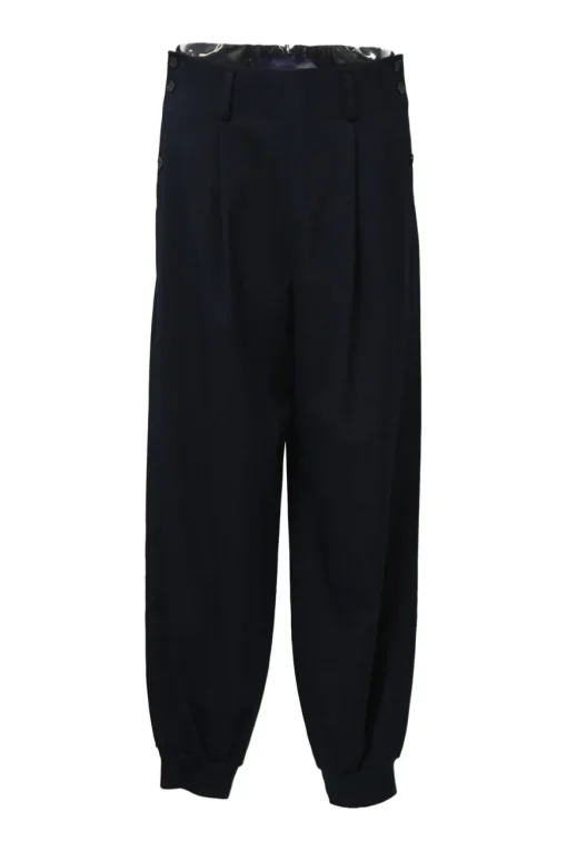 Purple Label navy blue stretch-wool twill mid-rise jogger trousers