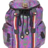 Purple metallic fabric brocade Techpack backpack