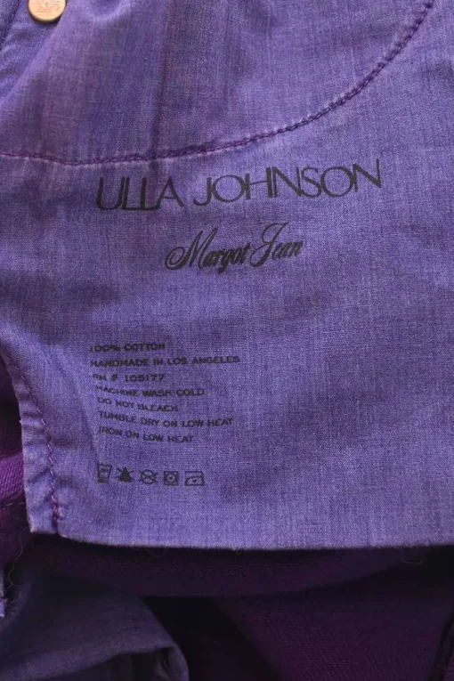 Purple over-dyed cotton denim Margot high-rise wide-leg jeans