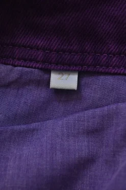 Purple over-dyed cotton denim Margot high-rise wide-leg jeans