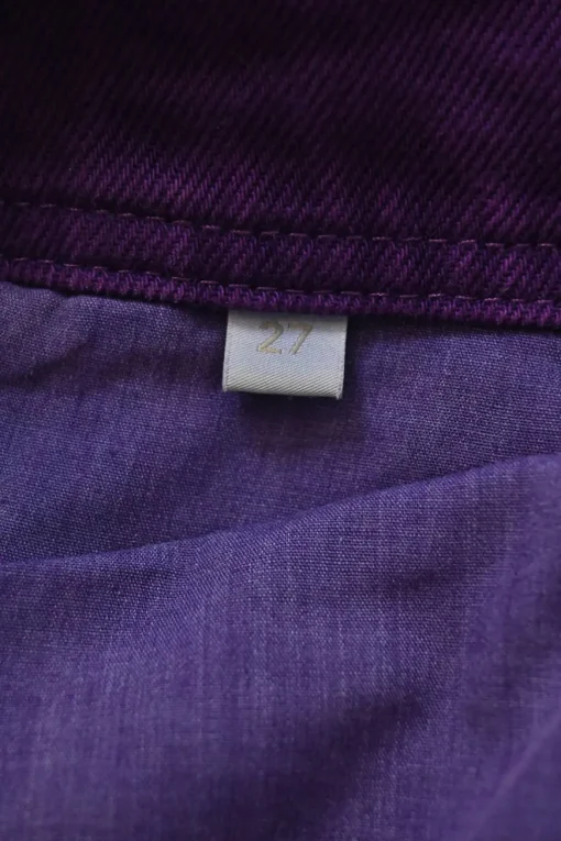 Purple over-dyed cotton denim Margot high-rise wide-leg jeans