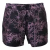 Purple polyester-blend bamboo jacquard pull-on low-rise tailored shorts
