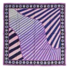 Purple silk graphic border print scarf