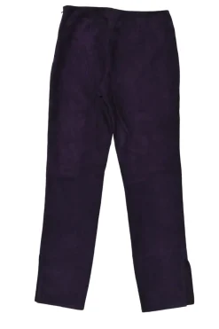 Purple suede pull-on mid-rise skinny pants