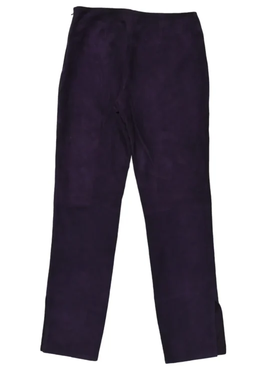 Purple suede pull-on mid-rise skinny pants