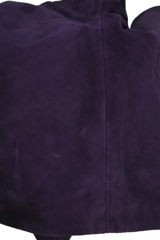 Purple suede pull-on mid-rise skinny pants