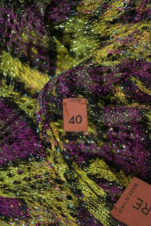 Purple wide-gauge viscose-blend glitter chevron knit romper with keyhole back