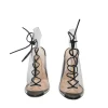 PVC and leather Helmut open-toe lace-up booties