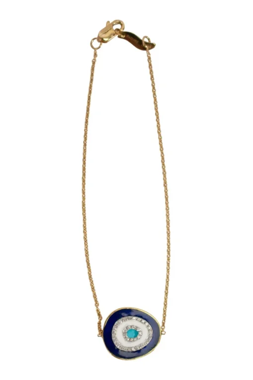 "Nazar" bracelet Cast from 18k yellow gold with  pavé 0.02 white diamond