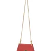 Red grained leather mini Drew shoulder bag