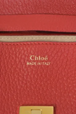 Red grained leather mini Drew shoulder bag