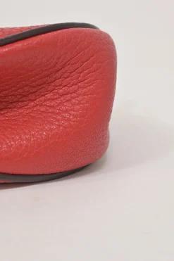 Red grained leather mini Drew shoulder bag