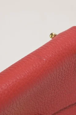 Red grained leather mini Drew shoulder bag