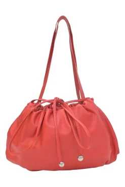 Red lambskin leather Bulb shoulder bag