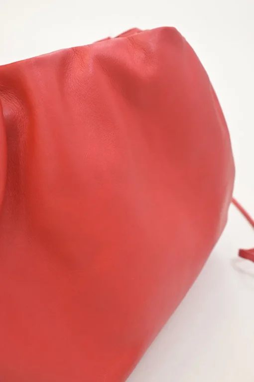 Red lambskin leather Bulb shoulder bag