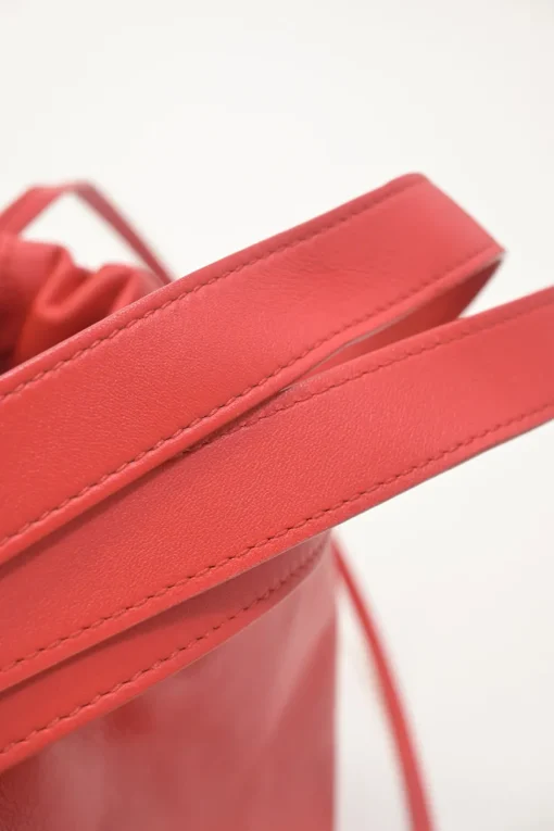 Red lambskin leather Bulb shoulder bag