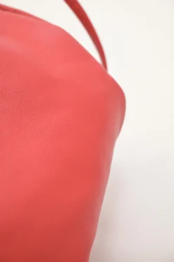 Red lambskin leather Bulb shoulder bag