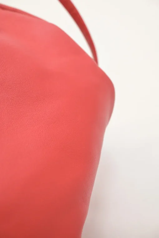 Red lambskin leather Bulb shoulder bag