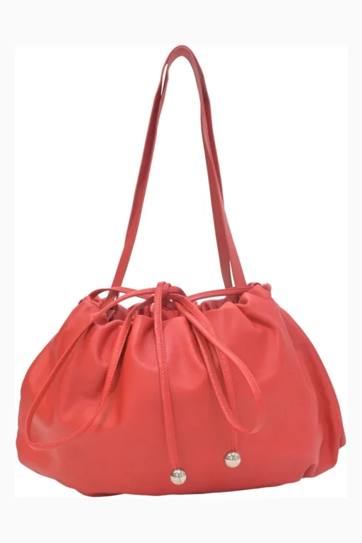Red lambskin leather Bulb shoulder bag