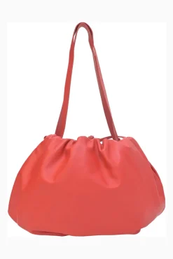 Red lambskin leather Bulb shoulder bag