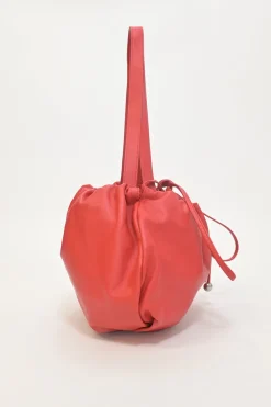 Red lambskin leather Bulb shoulder bag