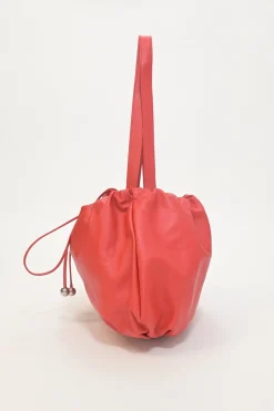 Red lambskin leather Bulb shoulder bag