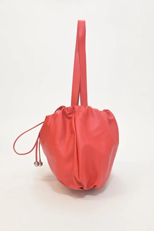 Red lambskin leather Bulb shoulder bag