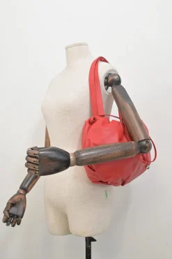 Red lambskin leather Bulb shoulder bag