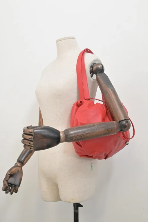 Red lambskin leather Bulb shoulder bag