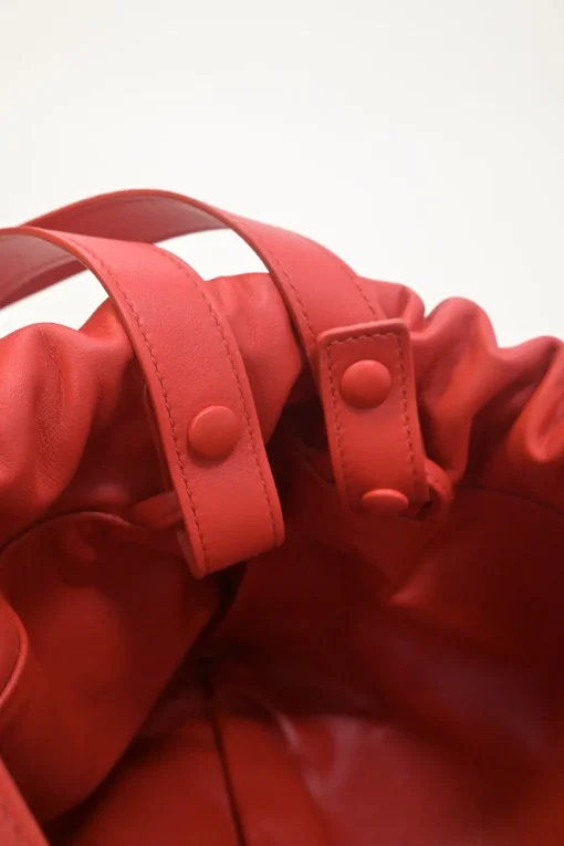Red lambskin leather Bulb shoulder bag