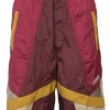 Red paneled polyamide-blend Macken logo toggle waist boardshort-style bermuda