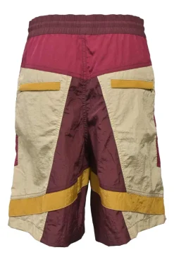 Red paneled polyamide-blend Macken logo toggle waist boardshort-style bermuda