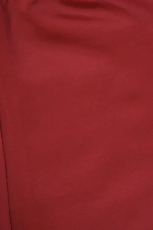 Red polyester-blend two-piece tracksuit with funnel collar zip-up jacket and high-rise wide-leg pants