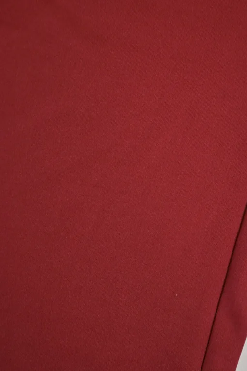 Red polyester-blend two-piece tracksuit with funnel collar zip-up jacket and high-rise wide-leg pants