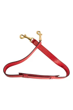 Red trapeze leather and suede Top handle bag with detachable strap