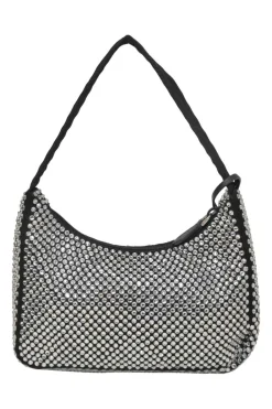 Re-Edition 2000 black strass-embellished satin shoulder bag