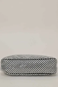 Re-Edition 2000 black strass-embellished satin shoulder bag