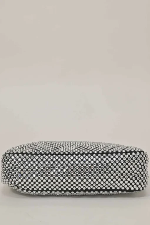 Re-Edition 2000 black strass-embellished satin shoulder bag
