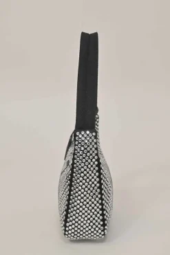 Re-Edition 2000 black strass-embellished satin shoulder bag