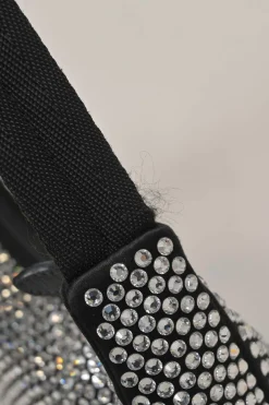 Re-Edition 2000 black strass-embellished satin shoulder bag