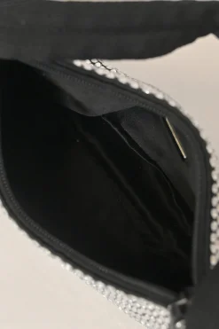 Re-Edition 2000 black strass-embellished satin shoulder bag