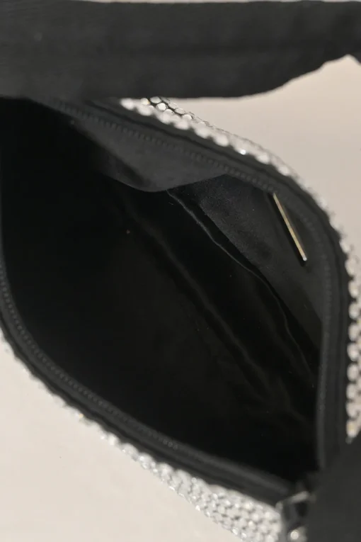 Re-Edition 2000 black strass-embellished satin shoulder bag