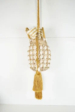 Riviera Mini Tasseled Crystal Embellished Raffia And Canvas Bucket Bag