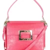 Roger Vivier fuchsia mock croc leather small Miss Viv crossbody bag