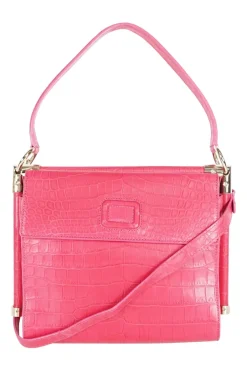 Roger Vivier fuchsia mock croc leather small Miss Viv crossbody bag