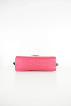 Roger Vivier fuchsia mock croc leather small Miss Viv crossbody bag