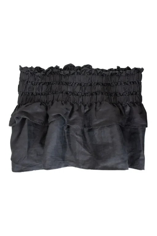 Ruffled black skirt with elastic waist