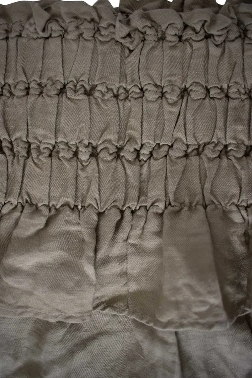 Ruffled khaki skirt with elastic waist